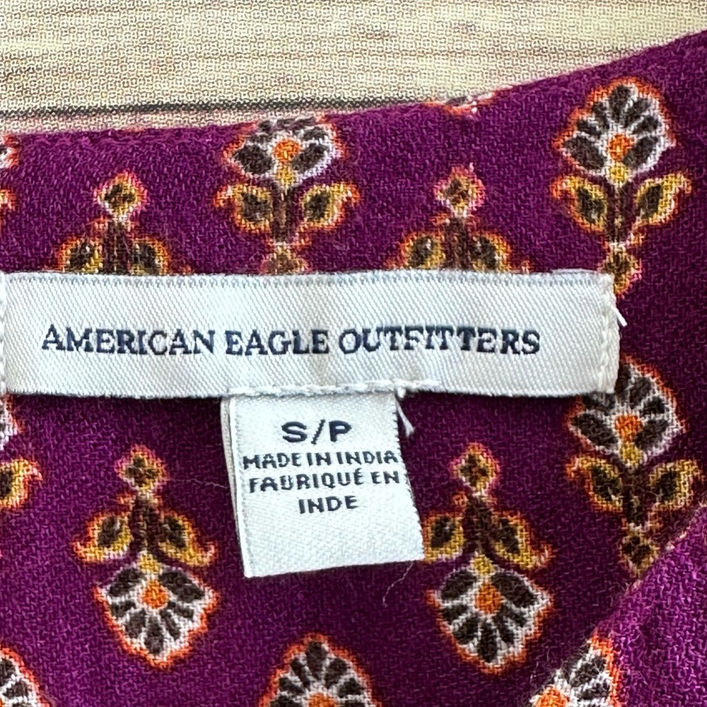 American Eagle Boho Patchwork Multi Print Mini Dr… - image 4